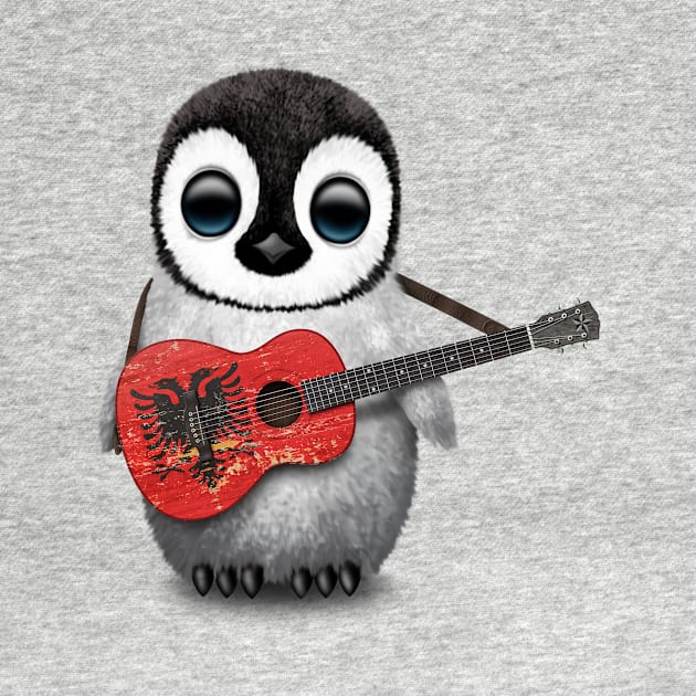 Baby Penguin Playing Albanian Flag Guitar by jeffbartels